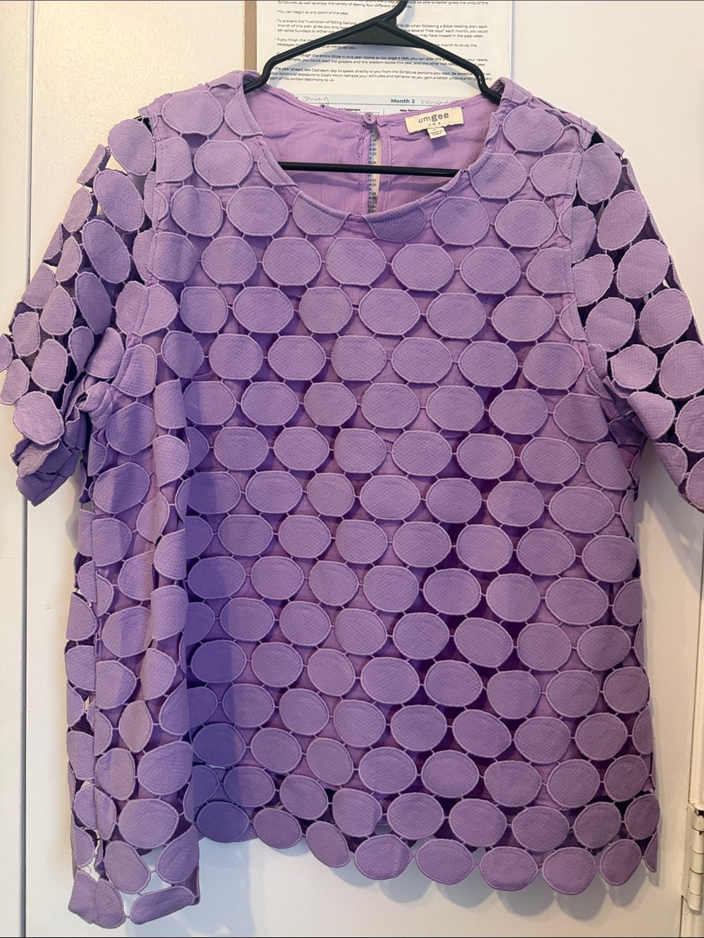 Umgee Lilac Circle Lace Overlay Tunic